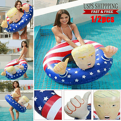 Trump 47#x27;Swimming Floats Inflatable Pool Raft Float Beach Party Swim Circle Ring