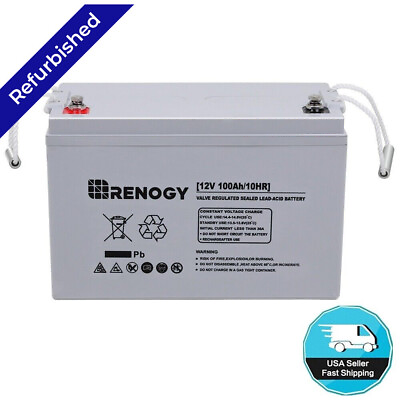 Renogy 100Ah 12V Deep Cycle AGM Rechargeable Battery Solar Off Grid RV