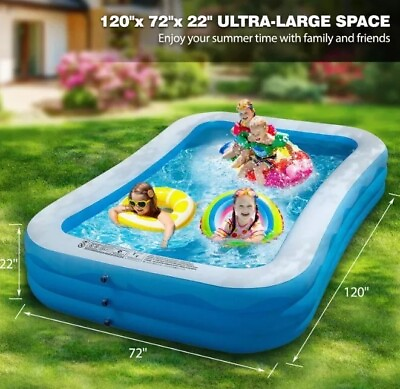 #ad #ad santabay Inflatable Pools Kiddie Swimming Pool for Kids Above Ground Pool 1...