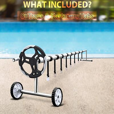 #ad 8pcs Pool Solar Cover Roller Attachment Kit Solar Reel Tube Uv Protection Buckle