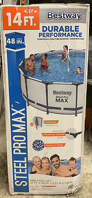 #ad 💥 Bestway Steel Pro MAX 14x4 Foot Frame Above Ground Round Swimming Pool amp;🆕👌