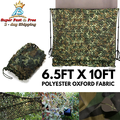 #ad 6.5x10 Ft Woodland Camouflage Netting Desert Camo Net For Camping Hide Decor NEW