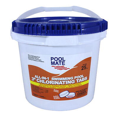 #ad Pool Mate All in One 3quot; Chlorine Tabs Swimming Pool Sanitizing Chemical 25 Lbs