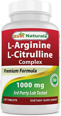 Best Naturals L Arginine L Citruline Complex 1000 mg 120 Tablets