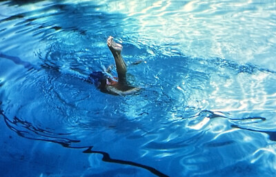 #ad Vintage Photo Slide Woman Synchronized Swimming Pool
