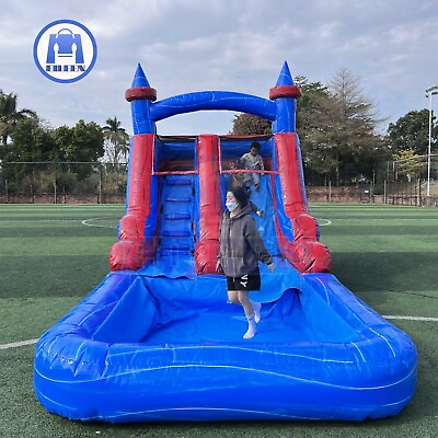 #ad 20x9x13ft Blue Red Inflatable Water Slide with Pool