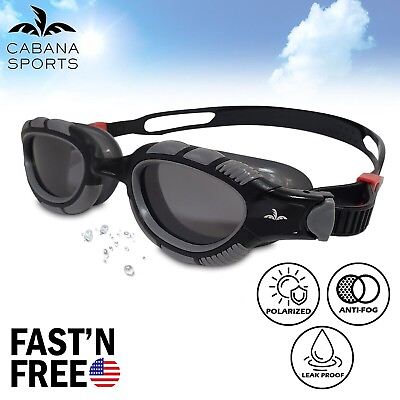 #ad Polarized Swimming Goggles Adult Anti Fog UV Protection Open Water Swim Glasses