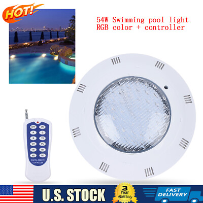#ad RGB Swimming Pool Lights 12V AC 54W ABS LED Spa Waterproof Lamp Underwater Lamp