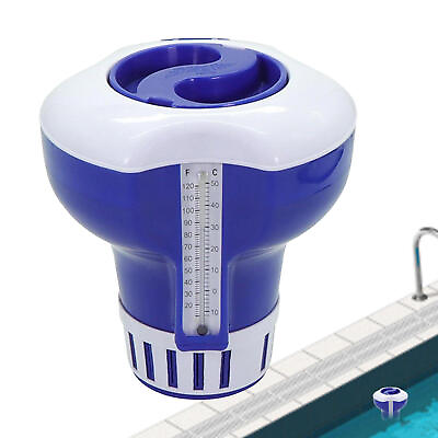 #ad Floating Chlorine Dispenser Floater For Swimming Pool Hot Tub W Thermometer