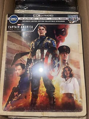 Captain America The First Avenger Steelbook 4K Ultra HD Blu Ray Digital Mint