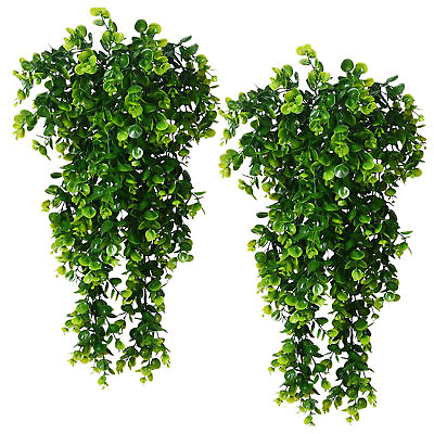 #ad 2pcs Hang Artificial Plants Indoor Realistic Green Plants Flowers Indoor Decor