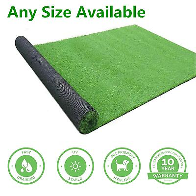 #ad W#x27;6ft Artificial Fake Synthetic Grass Rug Garden Landscape Lawn Carpet Mat Turf