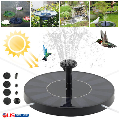 #ad Solar Power Fountain Pump Submersible Floating Water Bird Bath Pond Garden Decor