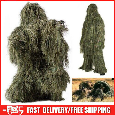 #ad 3D Universal Camouflage Suits Woodland Clothes Ghillie Suit Hunting Military