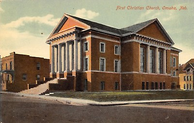 Omaha NE Columns Above Steps On Sides of Christian Church Disc of Christ 1910