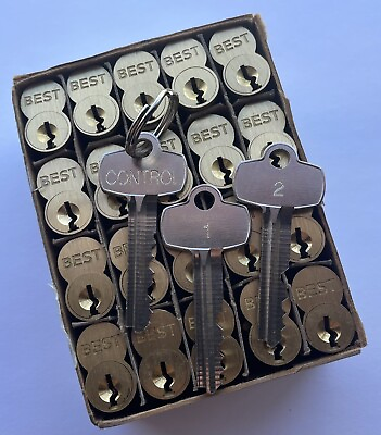 #ad BEST SFIC 7 Pin Core Keyed I C Lock 3 Keys IC Key Cylinder Commercial Lock Plug