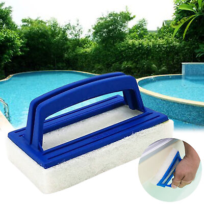 #ad Swimming Pool Brush Sturdy Non slip Handle Clean Tool Pool Sponge Brush Portable
