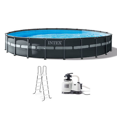 #ad Intex 26333EH 24#x27; x 52quot; Round Ultra XTR Frame Swimming Pool Set with Filter Pump
