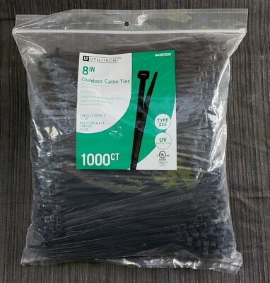 #ad 6000 Cable Ties 8quot; 8 in. Utilitech 75lb #4357202 6 bags of 1000ea.