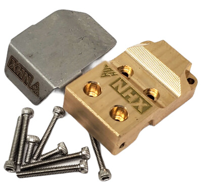 NHX RC Brass Diff Cover w Stainless Steel Skid Plate Axial SCX24