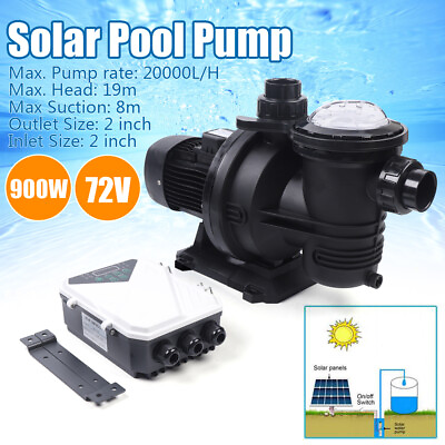 1.2 HP DC Solar Water Pump Swimming Spa Pool Pump MotorMPPT Controller 900W 72V