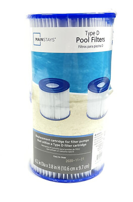 #ad Mainstays Type D Swimming Pool Pump Filter Cartridge 2 Pack Universal NEW