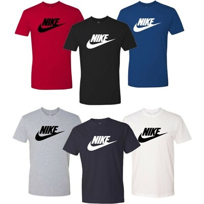 #ad #ad Nike Men#x27;s T Shirt Athletic Logo Swoosh Printed Active Short Sleeve Tee