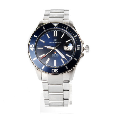 Seagull Ocean Star Automatic 20Bar Men#x27;s Diving Swimming Watch Blue Dial 816.523