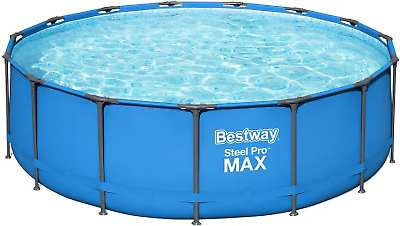 #ad Steel Pro 15#x27; X 48quot; Round Steel Frame Outdoor Swimming Pool Blue Big