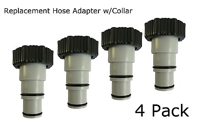 #ad New 4 Pack Pool Hose Adapters w Collar for Intex Threaded Connection Pumps