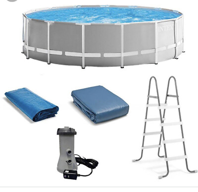 #ad LOCAL PICK UP Intex 15ft x 48 inch Prism Frame Pool Set New