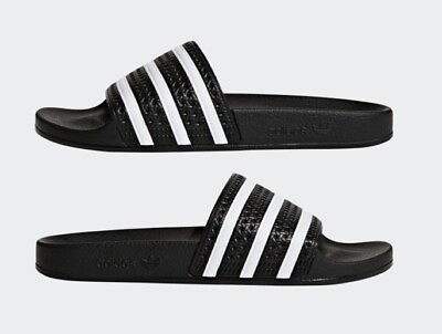 #ad Adidas Unisex Adilette Aqua Slide Sandals Black White #F35543 Men’s 8 Women’s 9
