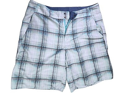 #ad #ad 38 11 Columbia Board Shorts Swim Trunks Omni Shade Shorts Blue Green Plaid