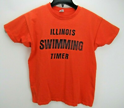 Vintage University of Illinois Swimming Timer Men#x27;s Size Large T Shirt Very Rare