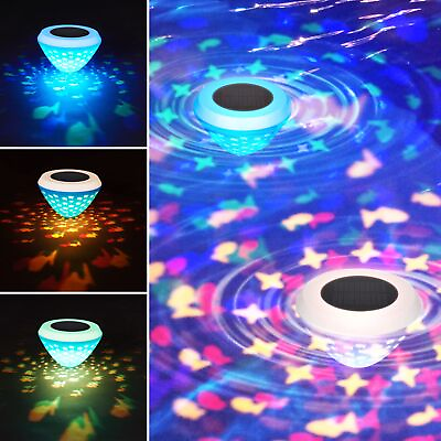 #ad Fish Pattern Swimming Floating Pool Lights with Color Changing Waterproof Solar
