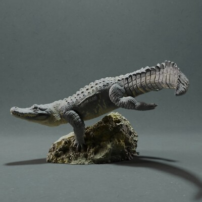 #ad Alligator Swimming with base 3d printed resin figure