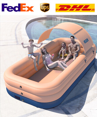 10#x27; x 30quot; Large Family Auto Inflatable Swimming Pools Above Ground Kids Outdoor