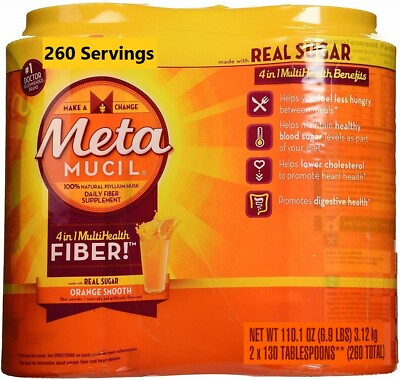 Metamucil Fiber Supplement Orange 260 Servings NEW Free Shipping