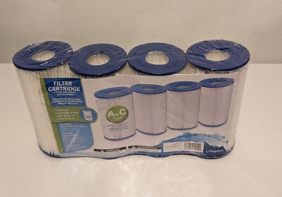 #ad Polygroup Pool Filter Cartridges Universal Replacement A or C Type Pack Of 4