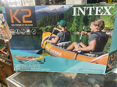 #ad Inflatable Kayak K2 Sierra Intex Pump Oars Hi Output Carry Bag Boat Hand