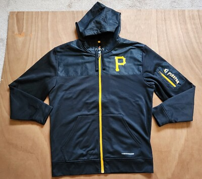 Majestic Pittsburgh Pirates Thermabase Full Zip Hooded Jacket Men#x27;s Large