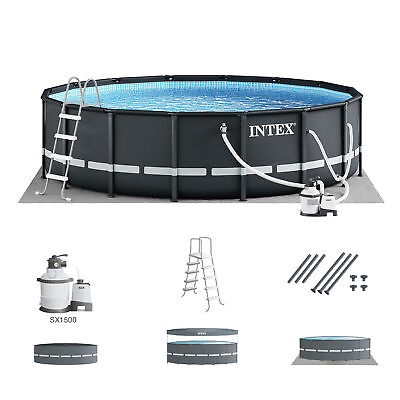 #ad Intex Ultra XTR 16ft x 48in Outdoor Frame Above Ground Swimming Pool Set w Pump