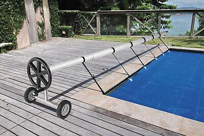 Long Pool Cover Reel Set Aluminum Solar Swimming Inground Cover Blanket Reel