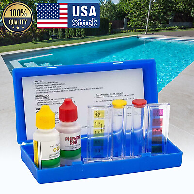 US Swimming 2 Way Liquid Test Kit Ph amp; Chlorine Levels For Swimming Pool Water