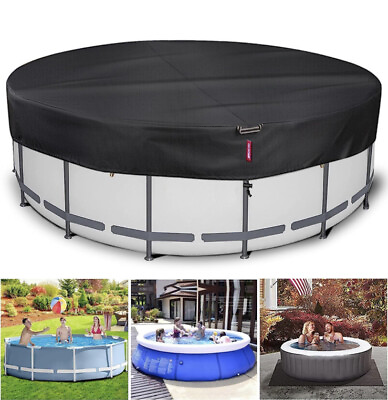 #ad QH.HOME 24 Ft Winter Round Pool Cover 600D Heavy Duty Strong. NEW FREE SHIPPING