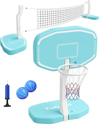 #ad 2 in 1 Outdoor Basketball Hoop System Pool Swimming Water Sport Game Play