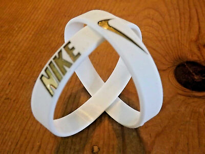 Nike Baller Band Silicone Rubber Bracelet White Gold Dubraes BEST RATED TOP QUAL