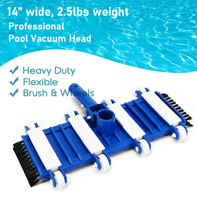 #ad 14inch Weighted Flexible Swimming Pool Vacuum Head Swivel Aluminum Pole Handle