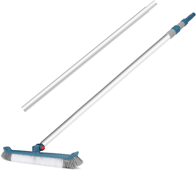 #ad Swimming Pool Brush with Pole 16Ft Aluminum Telescopic Pool Poles and Polished