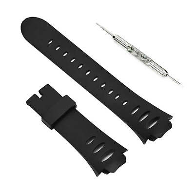 #ad Soft Rubber Black Watch Band Strap Buckle Wristband For SUUNTO OBSERVER SR Parts
